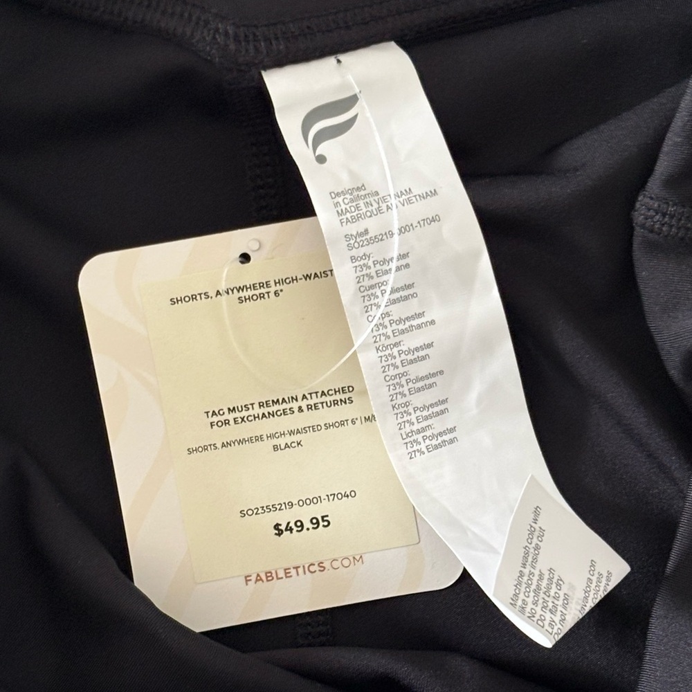 Fabletics Women's Black Bike Shorts NWT - Picture 3 of 5
